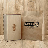 Чоловічий подарунковий набір Leather Collection (гаманець і ремінь автомат) (LC008), фото 5