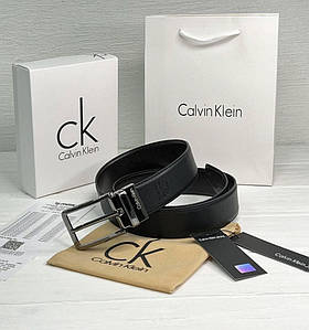 Двосторонній шкіряний ремінь у подарунковій упаковці (AL) чорний/синій