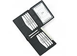 Чоловіче шкіряне портмоне Leather Collection (2763 black) RFID захист, фото 4