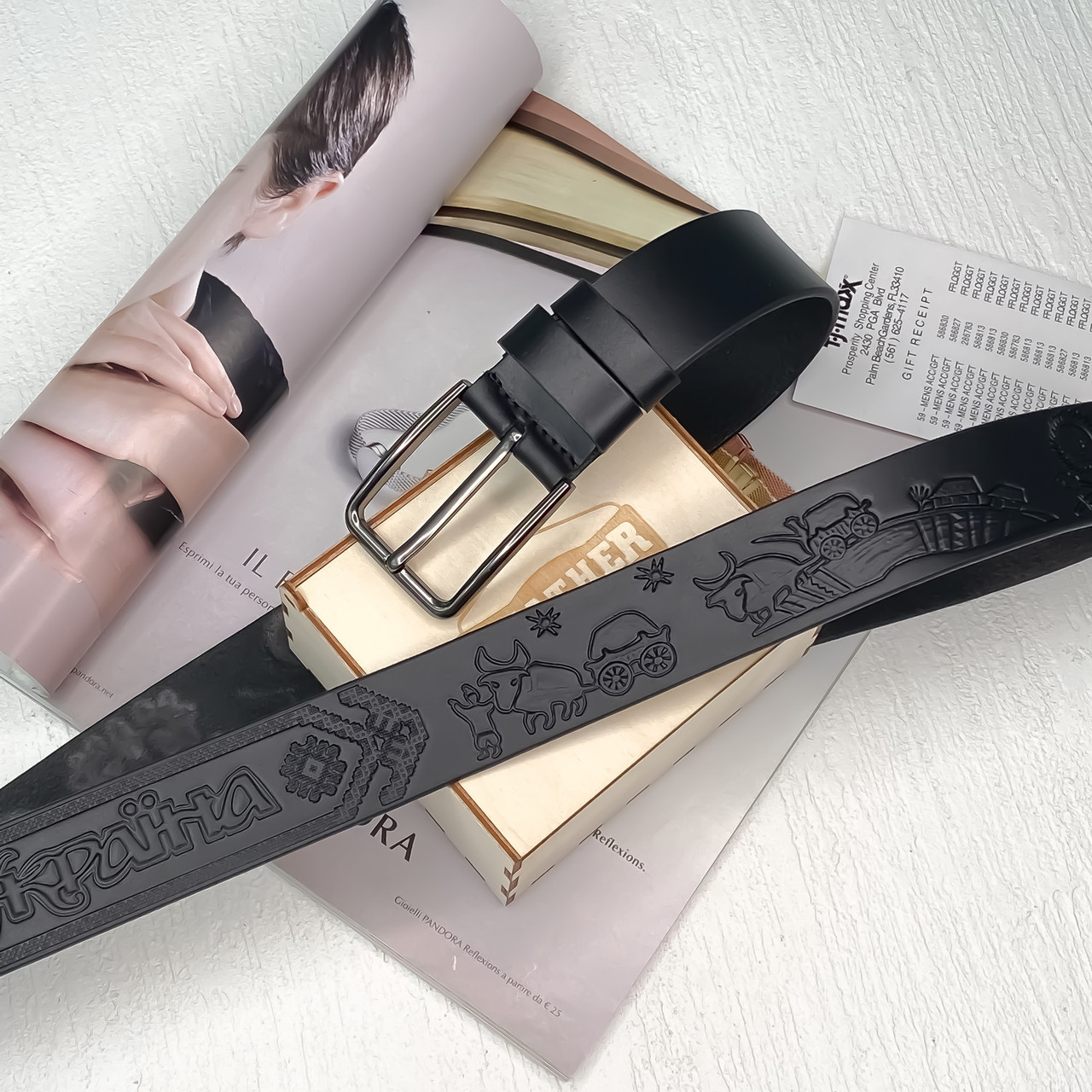 Чоловічий шкіряний ремінь Leather Collection (7805)