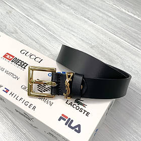 Жіночий брендовий шкіряний ремінь (8650) gold