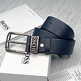 Чоловічий шкіряний ремінь для джинсів (209) синій, фото 2