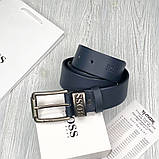 Чоловічий шкіряний ремінь для джинсів (209) синій, фото 3