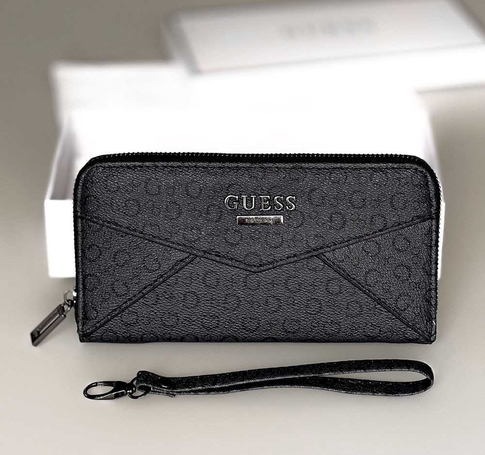 Жіночий гаманець на змійці Guess (7595) сірий