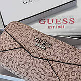 Жіночий гаманець на змійці Guess (7595) бежевий, фото 3
