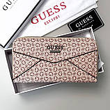 Жіночий гаманець на змійці Guess (7595) бежевий, фото 4