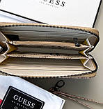 Жіночий гаманець на змійці Guess (7595) бежевий, фото 7