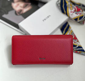 Жіночий шкіряний гаманець на кнопці Pr (5242) червоний