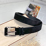 Чоловічий замшевий ремінь Leather Collection (7809) чорний, фото 2