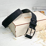 Чоловічий замшевий ремінь Leather Collection (7809) чорний, фото 3