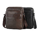 Чоловіча сумка на плече Leather Collection (5039) чорна, фото 3