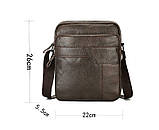 Чоловіча сумка на плече Leather Collection (5039) чорна, фото 5