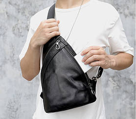Чоловіча сумка на груди (слінг), бананка Leather Collection (9918)