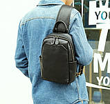 Чоловіча сумка на груди (слінг), бананка Leather Collection (9920), фото 3