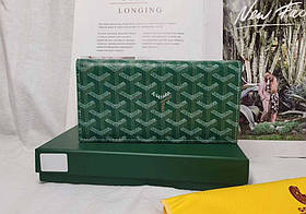 Чоловіче вертикальне портмоне Goyard (091) Lux green