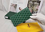 Чоловіче вертикальне портмоне Goyard (091) Lux green, фото 6