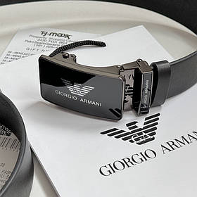 Чоловічий шкіряний ремінь з пряжкою автомат (311) чорний