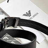 Чоловічий шкіряний ремінь з пряжкою автомат (311) чорний, фото 3