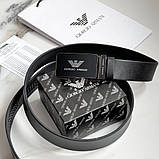 Чоловічий шкіряний ремінь з пряжкою автомат (311) чорний, фото 4