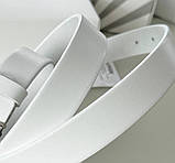 Жіночий білий шкіряний ремінь Celine black (3 см), фото 5