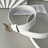 Жіночий білий шкіряний ремінь Celine gold (3 см), фото 5