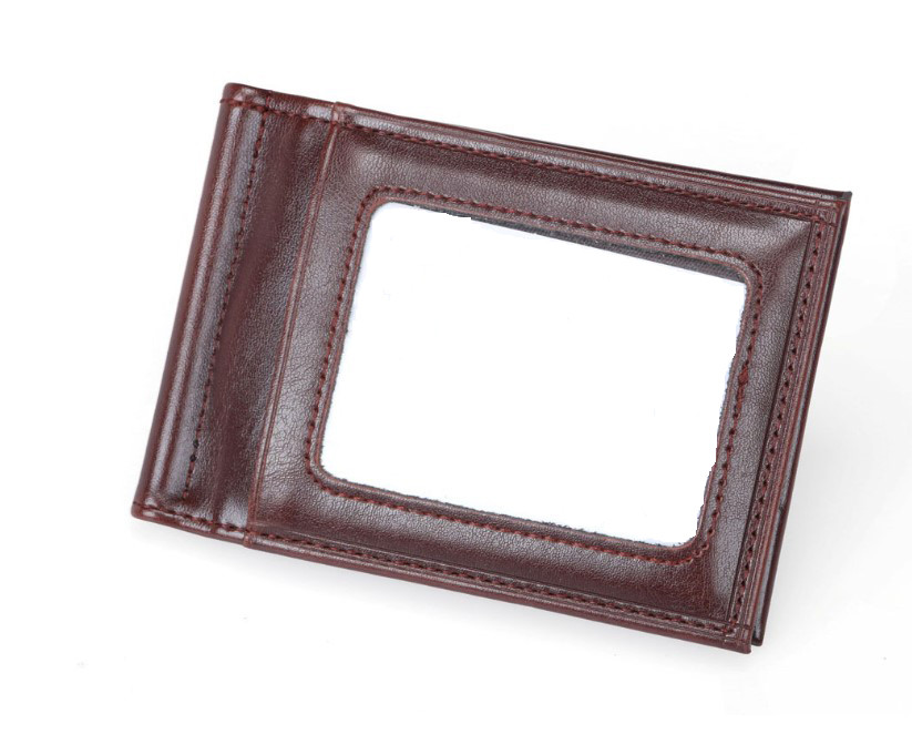 Чоловічий шкіряний зажим для грошей на магниті Leather Collection (2770) коричневий