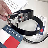 Чоловічий шкіряний брендовий ремінь (075) чорний, фото 4