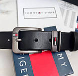 Чоловічий шкіряний брендовий ремінь (070) чорний, фото 2