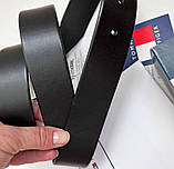 Чоловічий шкіряний брендовий ремінь (070) чорний, фото 3