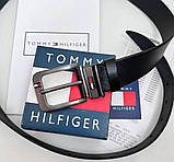 Чоловічий шкіряний брендовий ремінь (070) чорний, фото 4