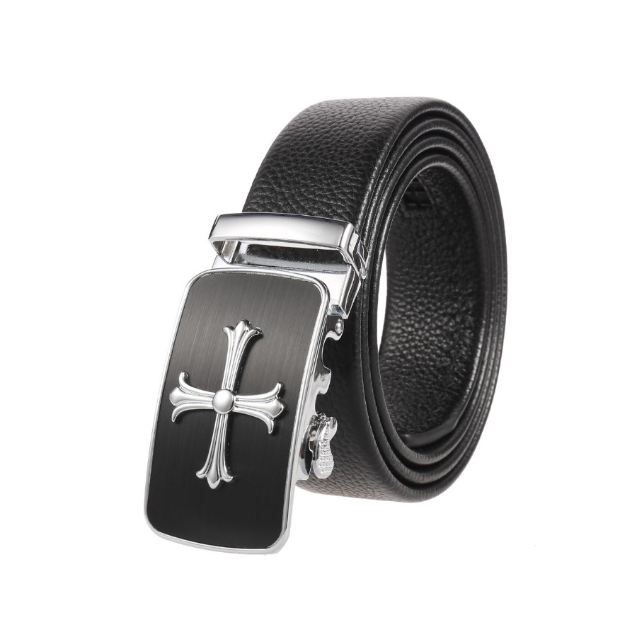 Чоловічий шкіряний ремінь із пряжкою автомат Leather Collection (7811)