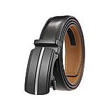 Чоловічий шкіряний ремінь із пряжкою автомат Leather Collection (7812), фото 3