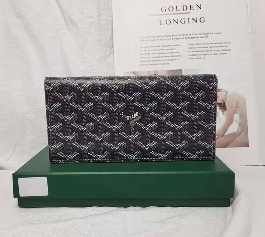 Чоловіче вертикальне портмоне Goyard (091) Lux black