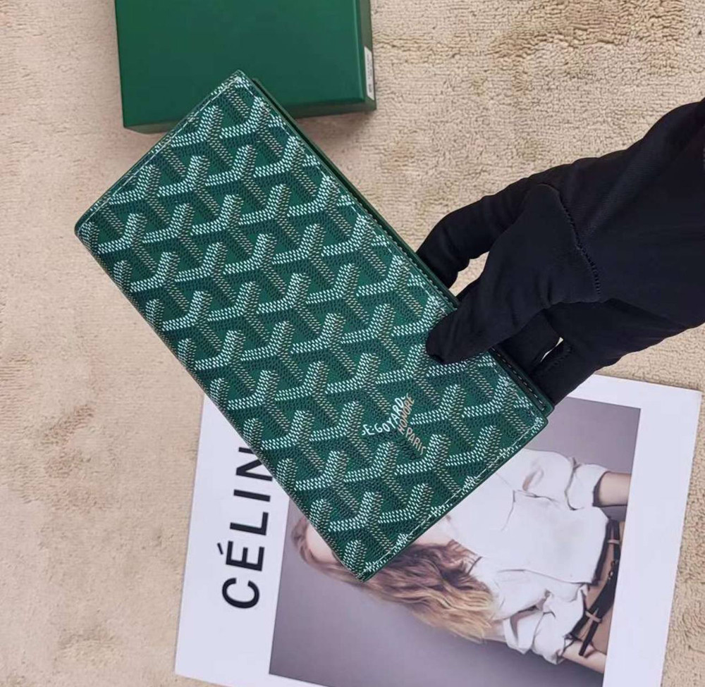 Чоловічий гаманець з відділенням для телефона Goyard (099) Lux green