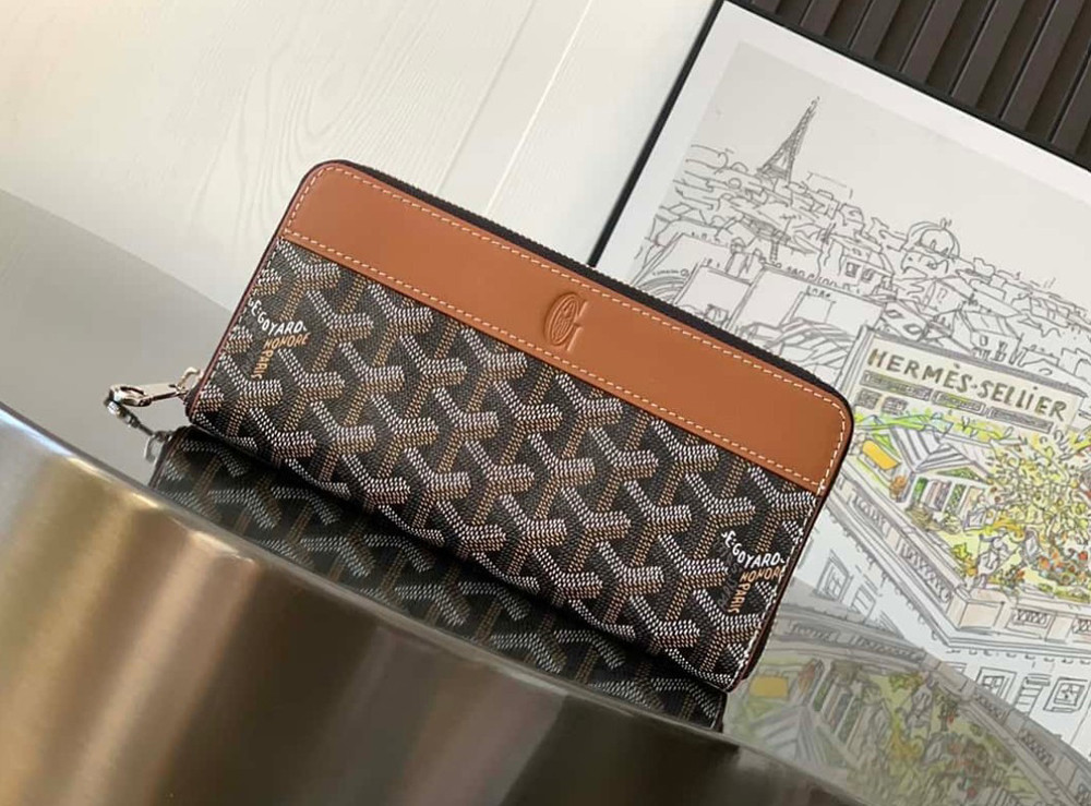 Гаманець на змійці Goyard (094) brown Lux