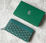 Гаманець на змійці Goyard (094) green Lux, фото 5