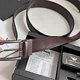 Чоловічий шкіряний ремінь з двома пряжками, подарункове упакування GA, фото 4