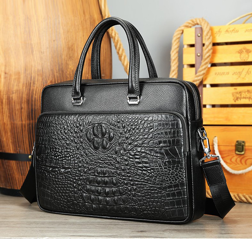 Чоловіча сумка для ноутбука під рептилію Leather Collection (9961), фото 1