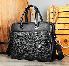 Чоловіча сумка для ноутбука під рептилію Leather Collection (9961)