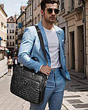 Чоловіча сумка для ноутбука під рептилію Leather Collection (9961), фото 7