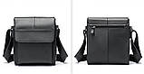 Сумка шкіряна чоловіча середніх розмірів Leather Collection (7433) чорна, фото 2