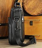 Шкіряна містка чоловіча сумка середніх розмірів Leather Collection (5055), фото 2