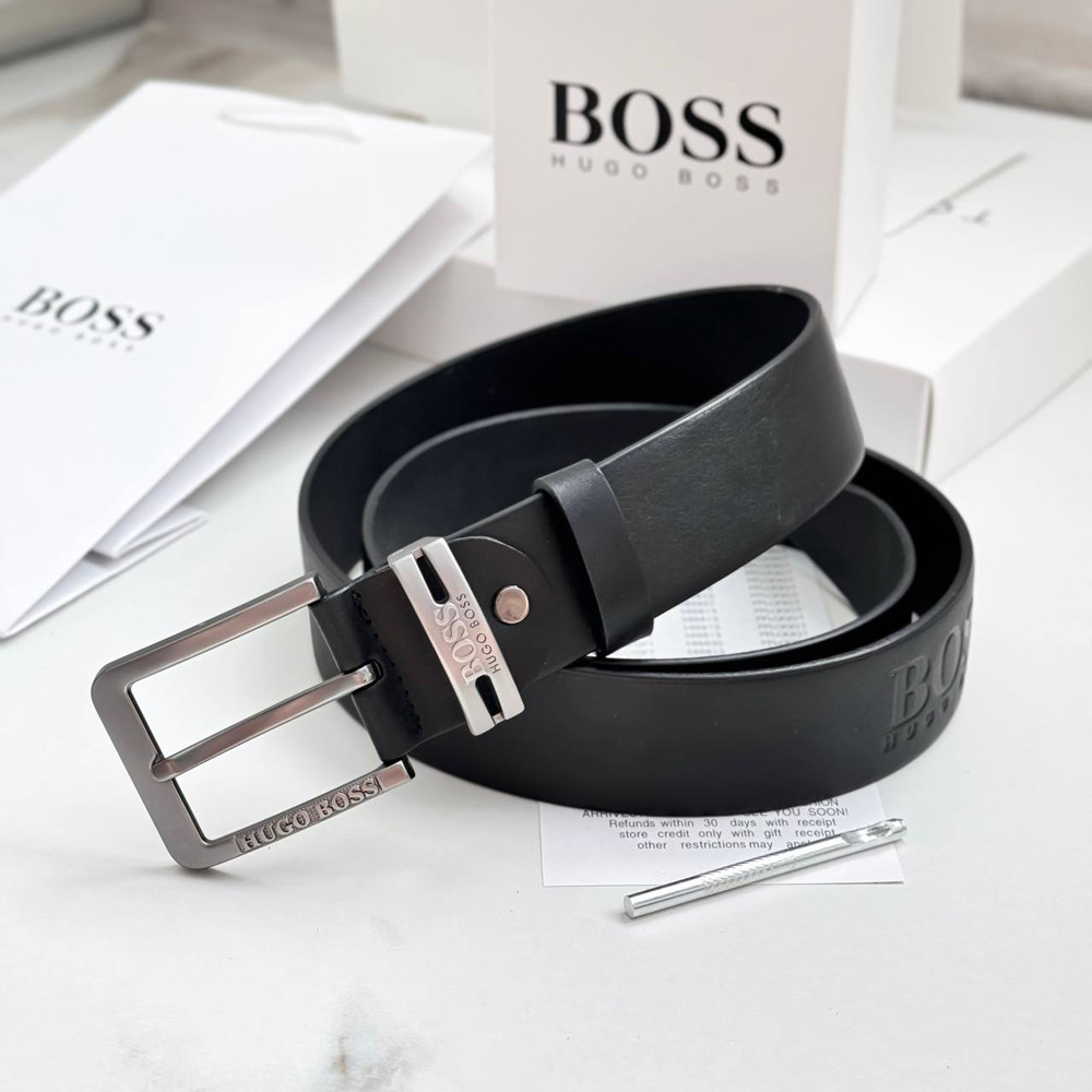 Чоловічий ремінь Boss із натуральної шкіри
