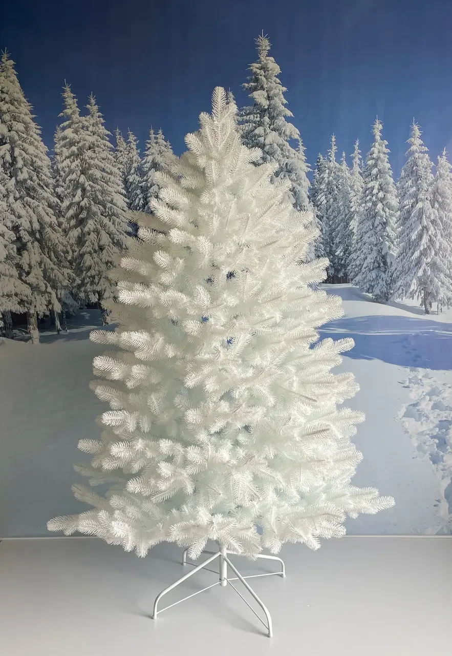 Пишна ялинка штучна біла на металевій підставці Super Lux, Хвоя 180 см, фото 1