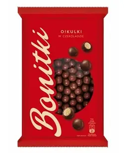 Печиво хрустке в молочному темному (чорному) Bonitki O!Kulki, 260 г Польща, драже в шоколаді