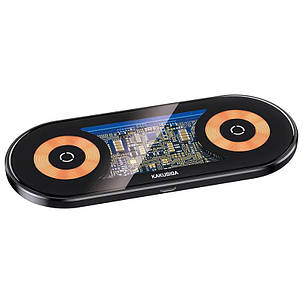 Бездротовий зарядний пристрій Kakusiga KSC-1152 2в1 15W MagSafe Fast Charging Black, фото 1