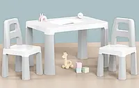 Стіл дитячий з двома стільцями   сірий  0150 ТЕХНОК виготовлено в Україні якість  швидка відправка