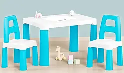 Стіл дитячий з двома стільцями (блакитний) 0471 ТЕХНОК виготовлено в Україні якість