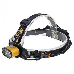 Ліхтар акумуляторний налобний PL-133 LED ліхтарик 3 режими роботи пластиковий ліхтар, фото 1