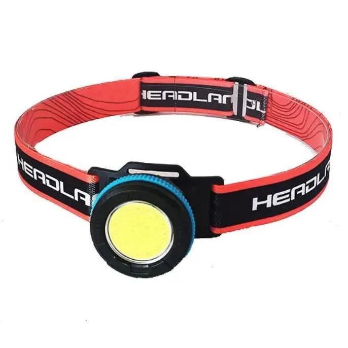 Ліхтар акумуляторний налобний PL-139 LED ліхтарик USB вихід 3 світлодіода